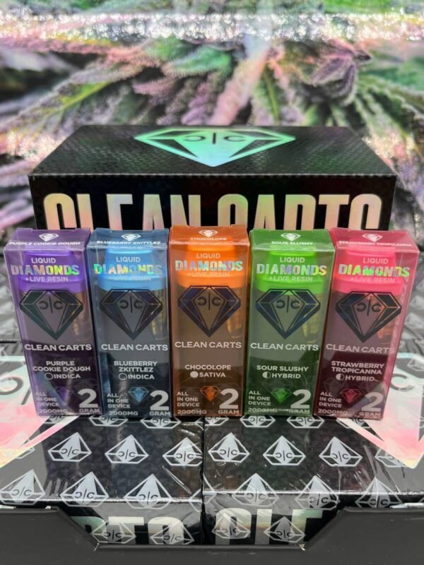 CLEAN CARTS 2G DISPOSABLE BLACK EDITION LIQUID DIAMONDS + LIVE RESIN