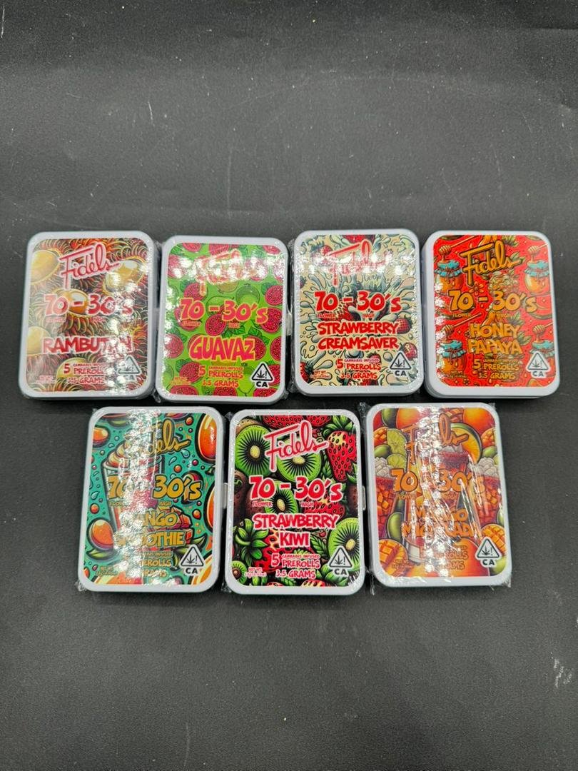 FIDELS CANNABIS INFUSED PRE ROLLS 3.5G 70-30's - Image 4